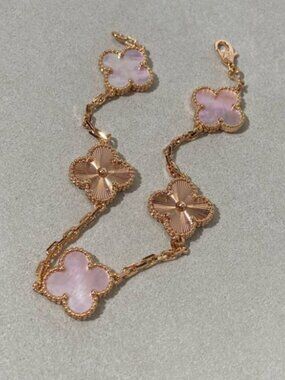 🌸 Van Cleef & Arpels Alhambra Bracelet Rose Gold Pink MOP